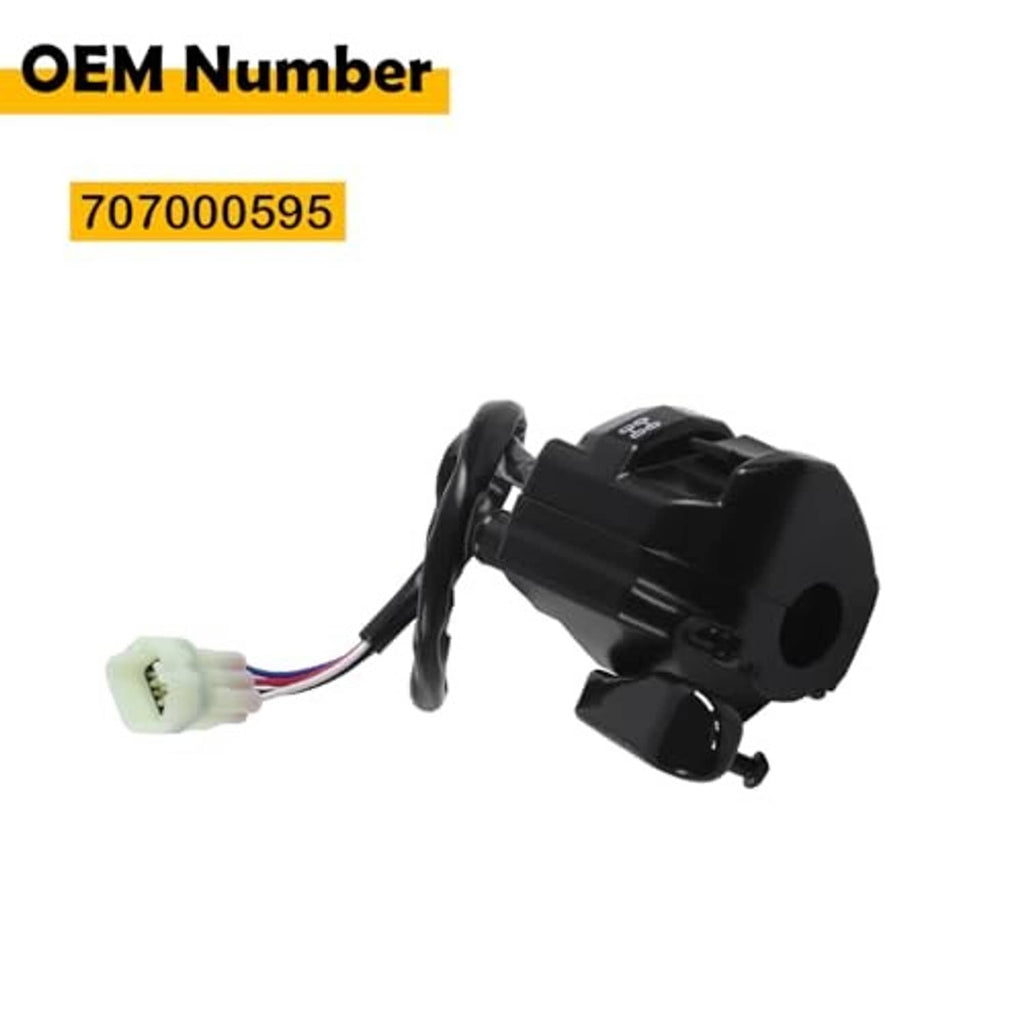 Throttle control switch housing with wiring connector, black lever assembly and plug