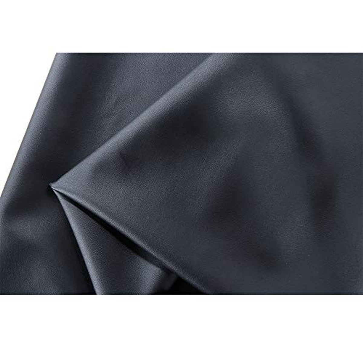 Black PU vinyl cover fabric texture close-up, smooth matte finish
