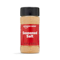 Seasoned salt bottle with black cap, amazon saver front label, 3.8 oz