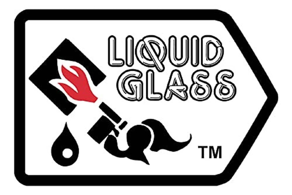 Liquid Glass TM product logo with red icon and stylized bottle graphic.