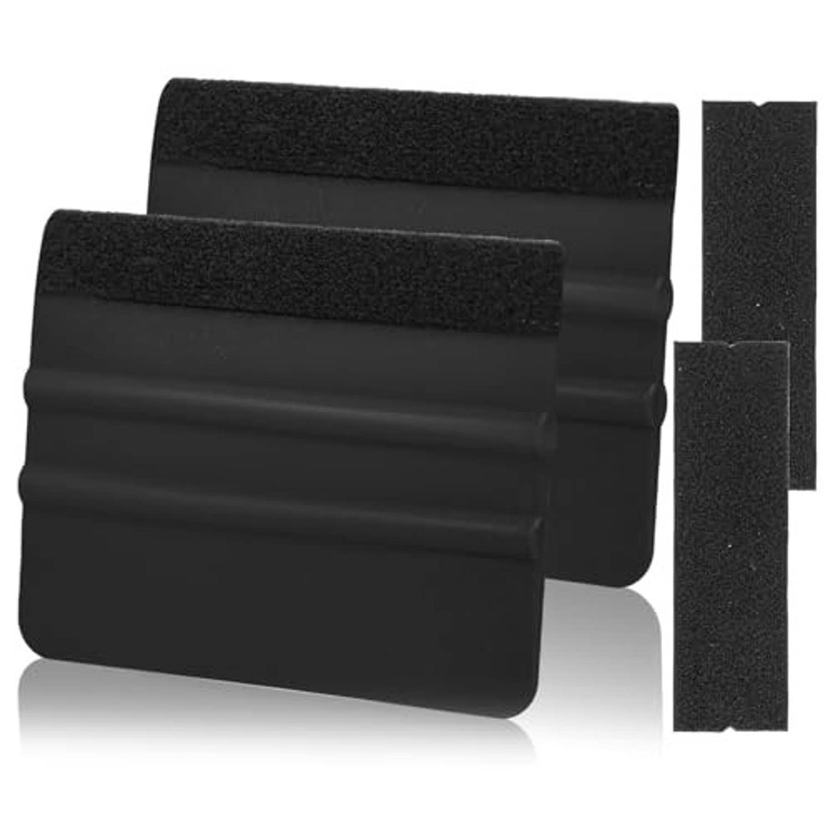 Black felt replacement strips for vinyl wrap squeegee, multiple pieces