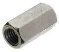 Stainless steel coupling nut with internal threads, hex-style exterior