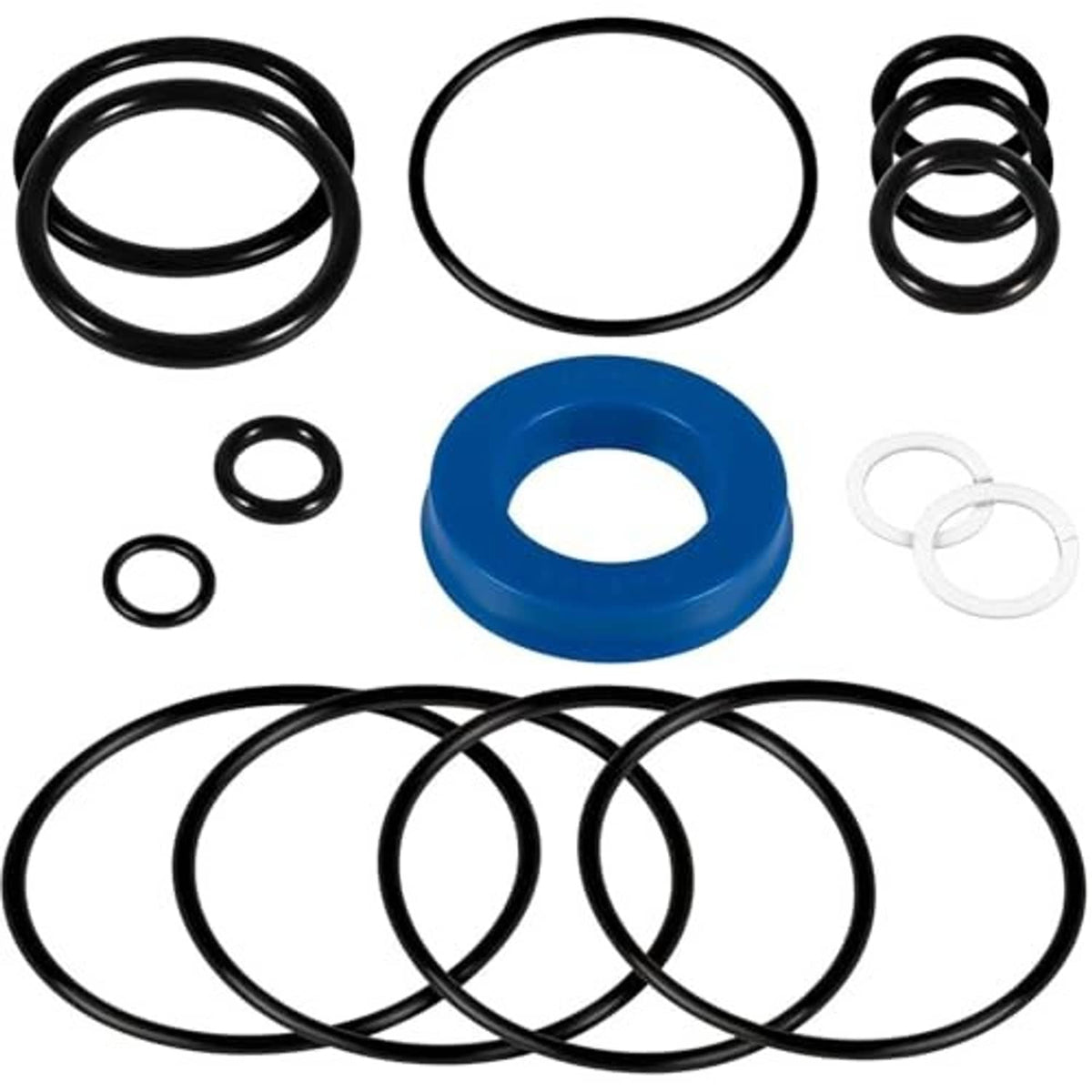 Floor jack seal replacement kit with multiple O-rings and blue seal gasket