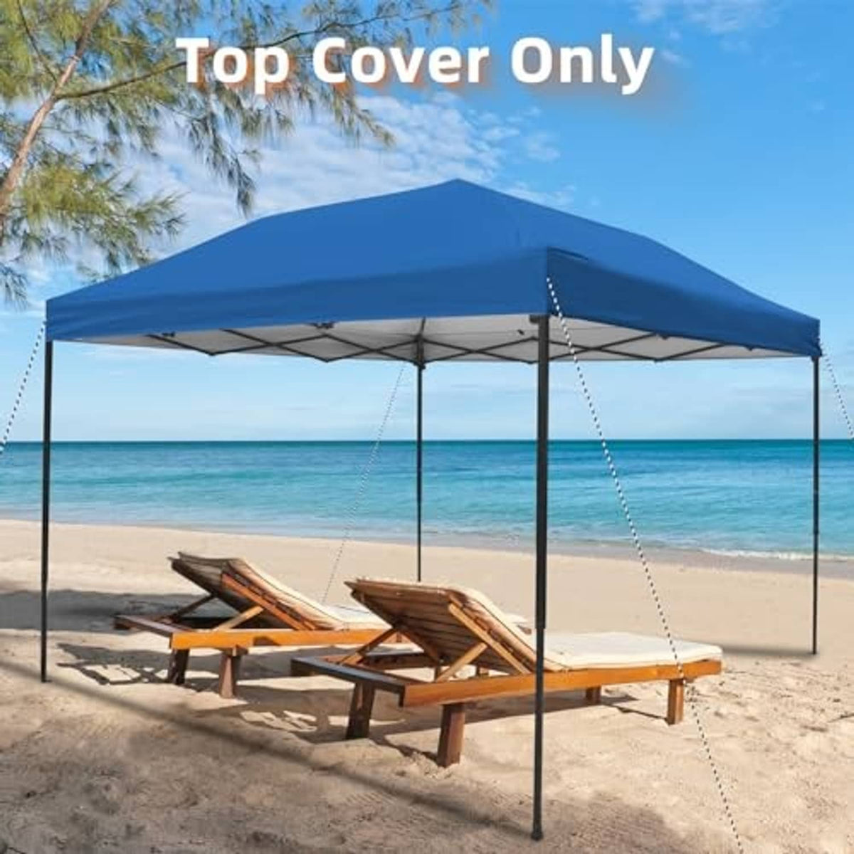 Blue 8x8 canopy replacement top cover only for pop-up tent, sheltered shade roof