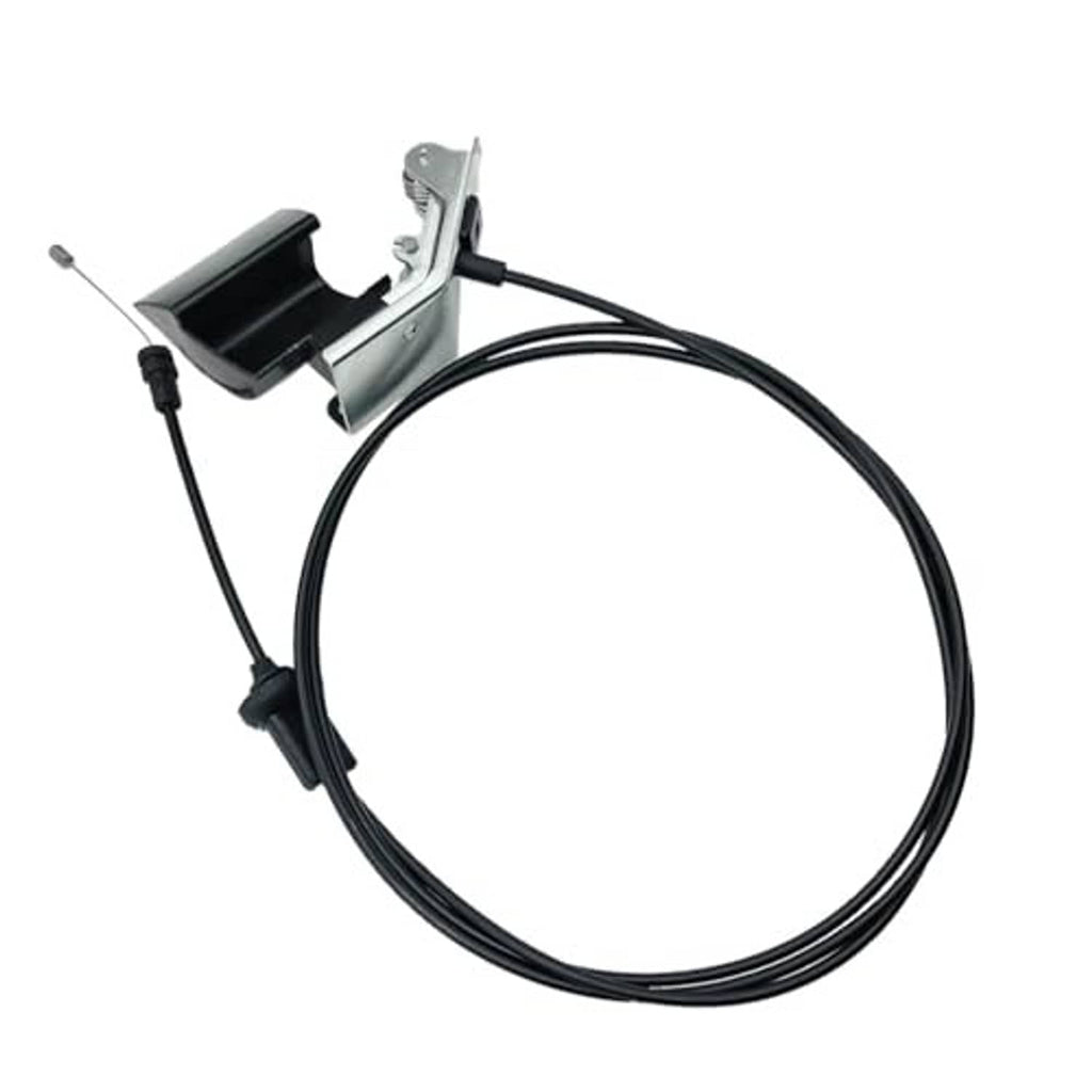 Hood latch release cable assembly with black cable and metal mounting bracket