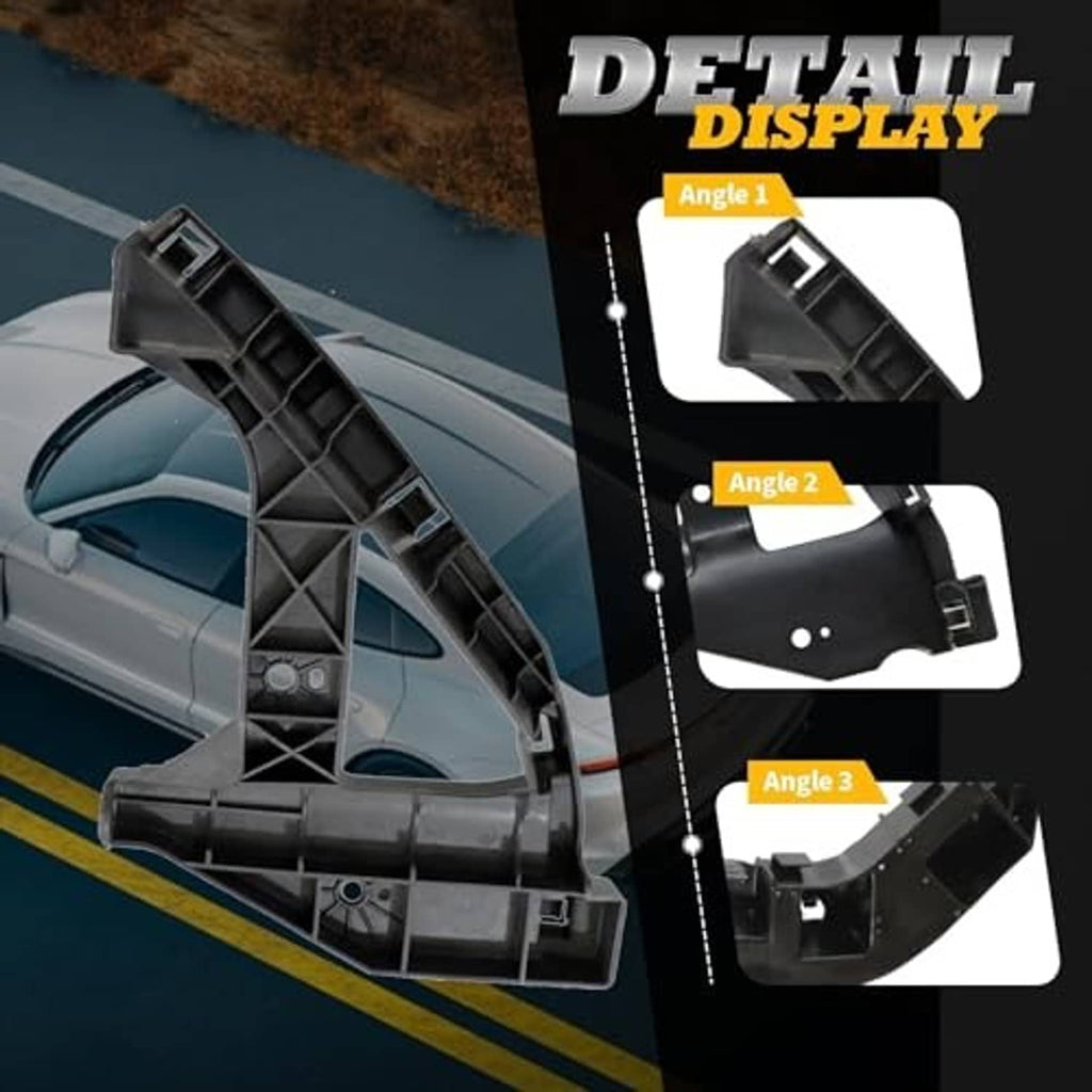 Black front headlight bracket retainer with curved mount arms and snap tabs