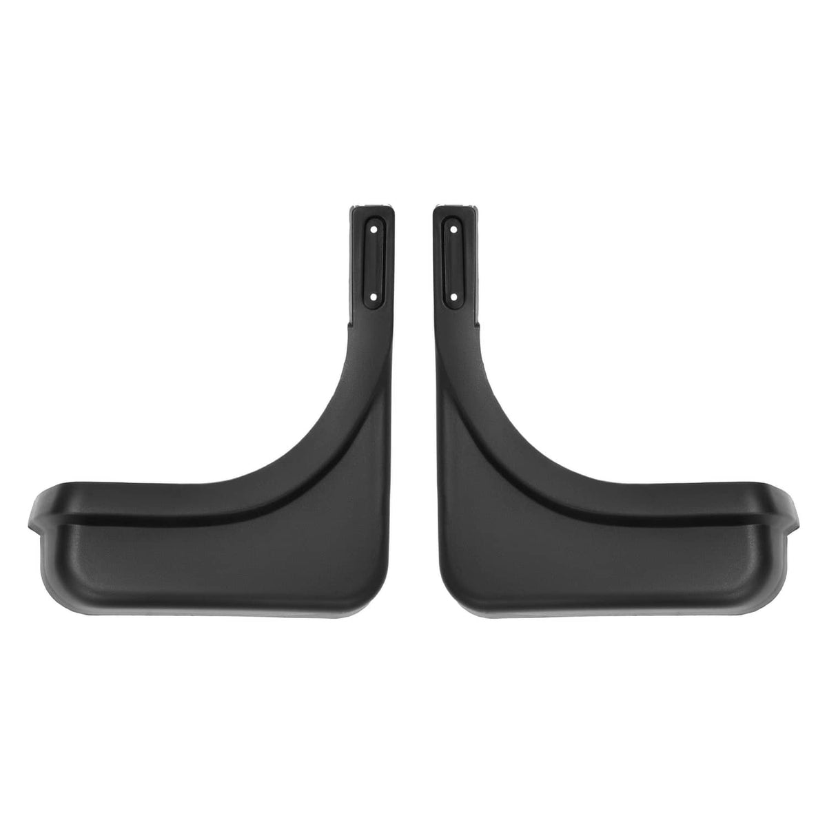 Black golf cart front fender cap pair with curved splash guards and twin mounting brackets
