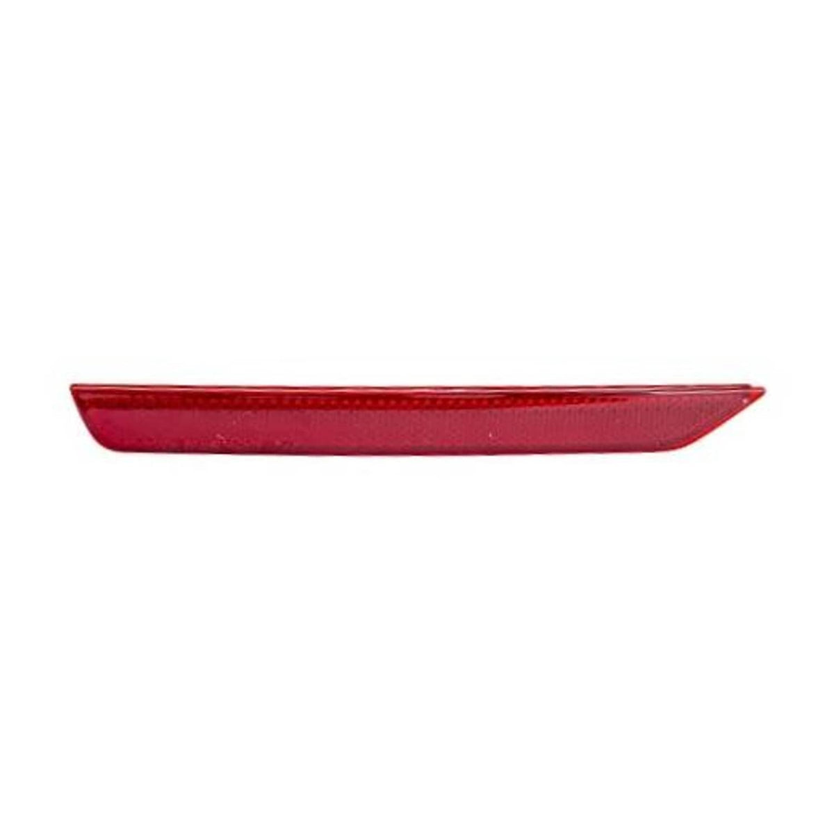 Red rear reflector lens for left driver-side bumper trim