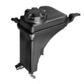 Black engine coolant reservoir tank with cap and sensor, includes mounting bracket