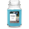 Yankee Candle Beach Escape 22 oz scented jar candle in blue glass jar