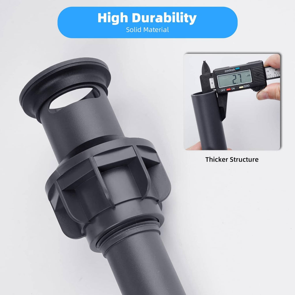 Durable sink drain with overflow, matte black body with thick reinforced structure