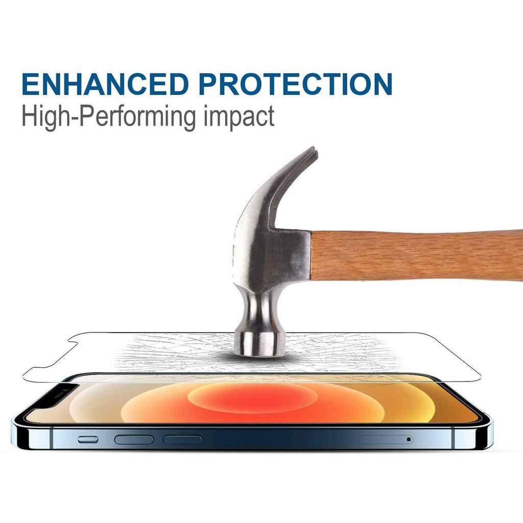 Tempered glass screen protector with enhanced impact protection for phone screen