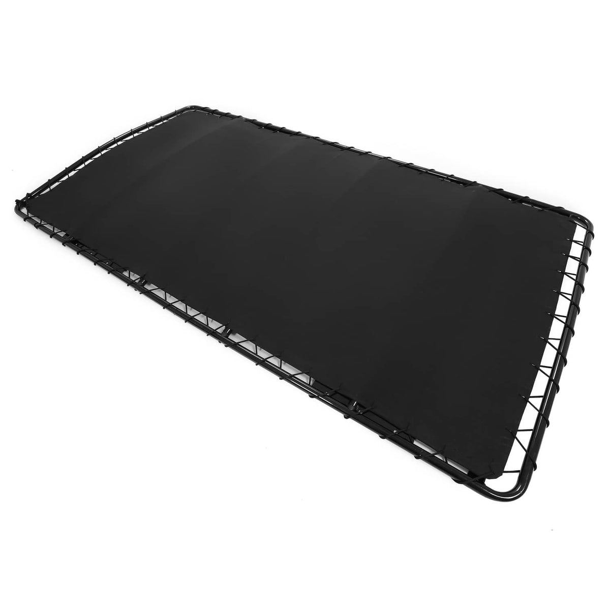 Black rectangular golf cart sun top panel with metal edge frame