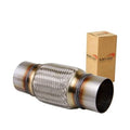 Stainless steel exhaust flex pipe connector with braided mesh and two ring couplers