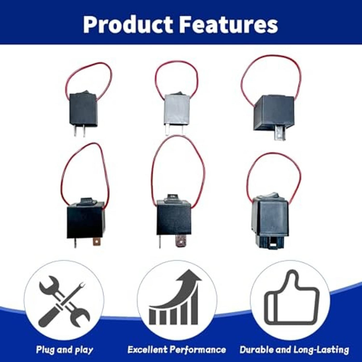 Relay bypass switch kit featuring three relays with red wire leads