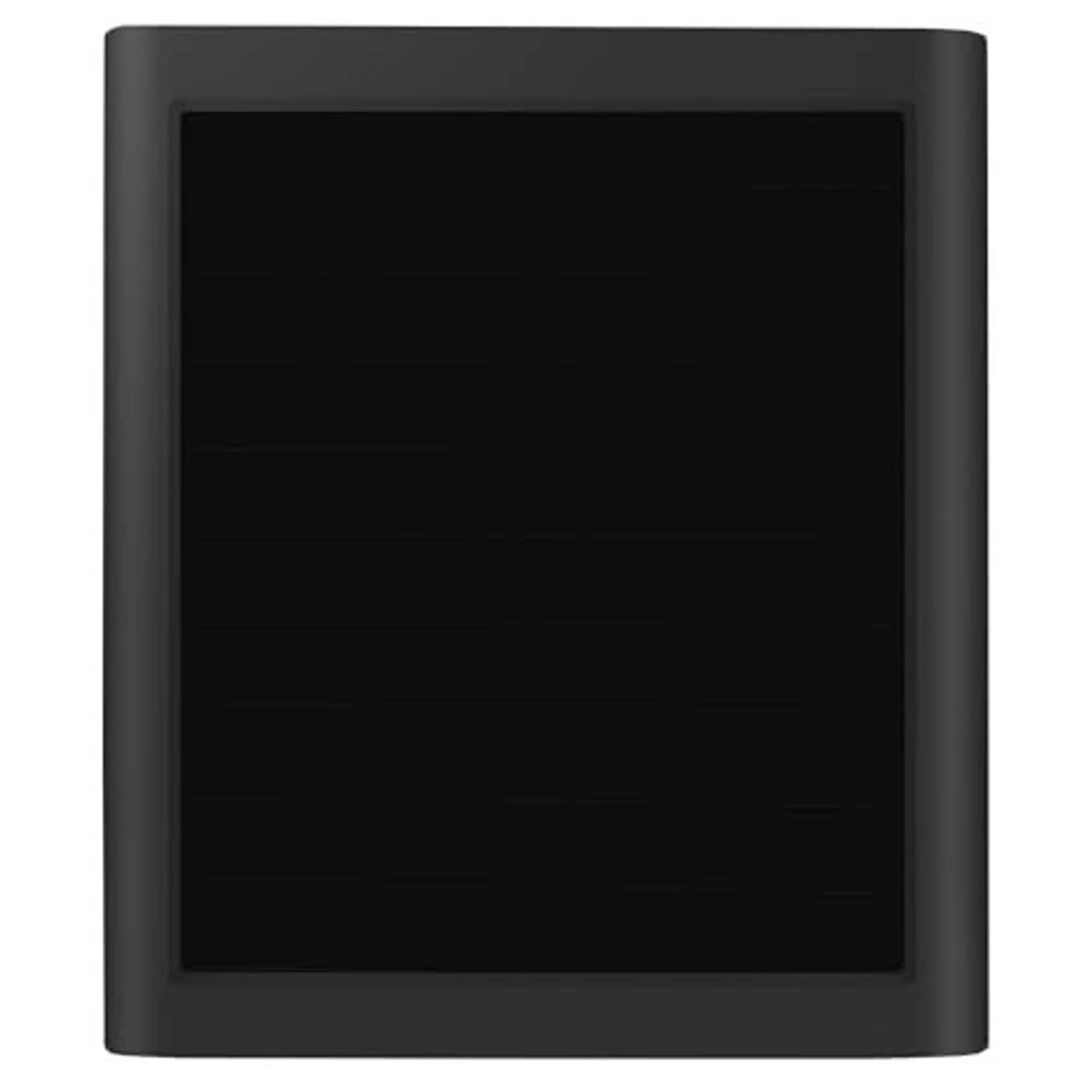 Black solar panel charger with smooth square frame and dark glass