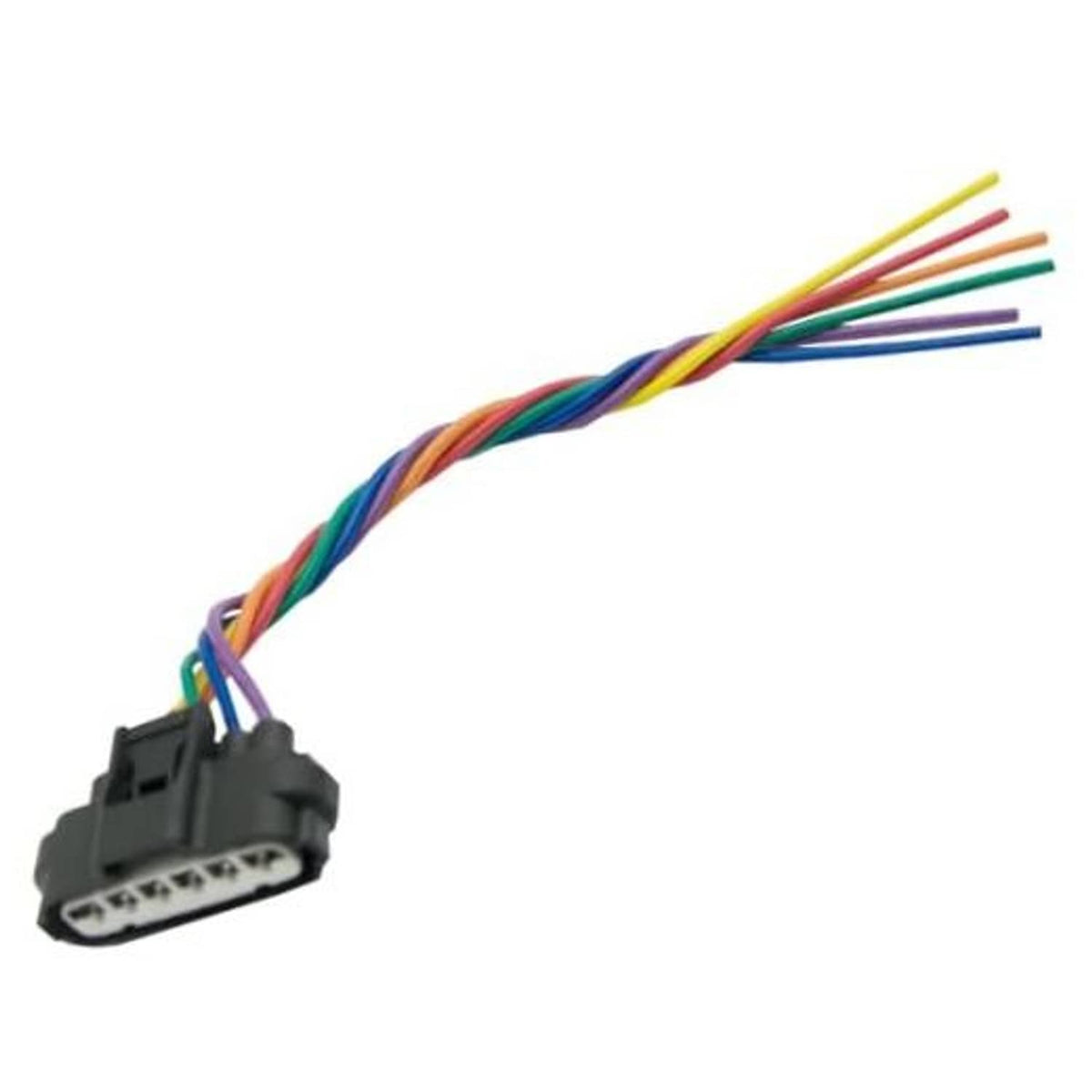 Electronic throttle body connector plug with multicolor wire leads