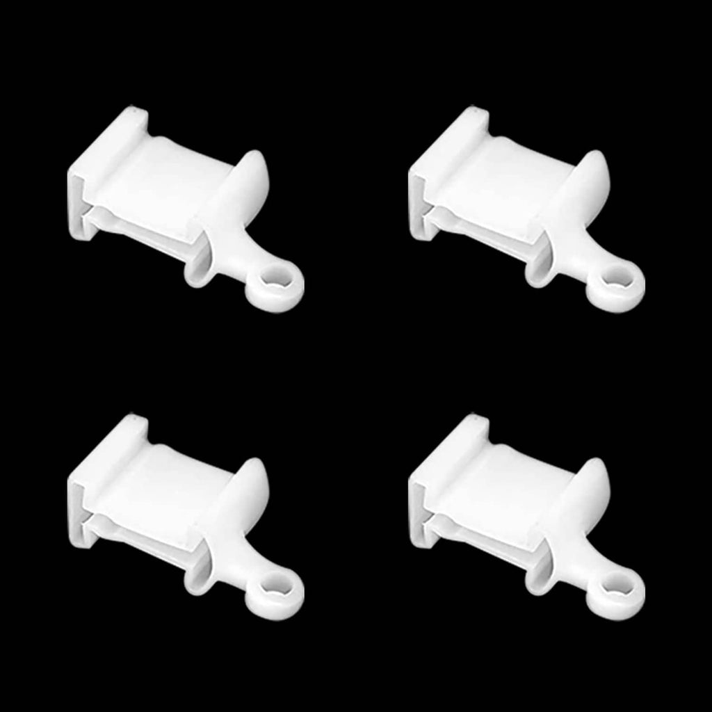 White curtain track end stops, 4-pack with loop for rail ends