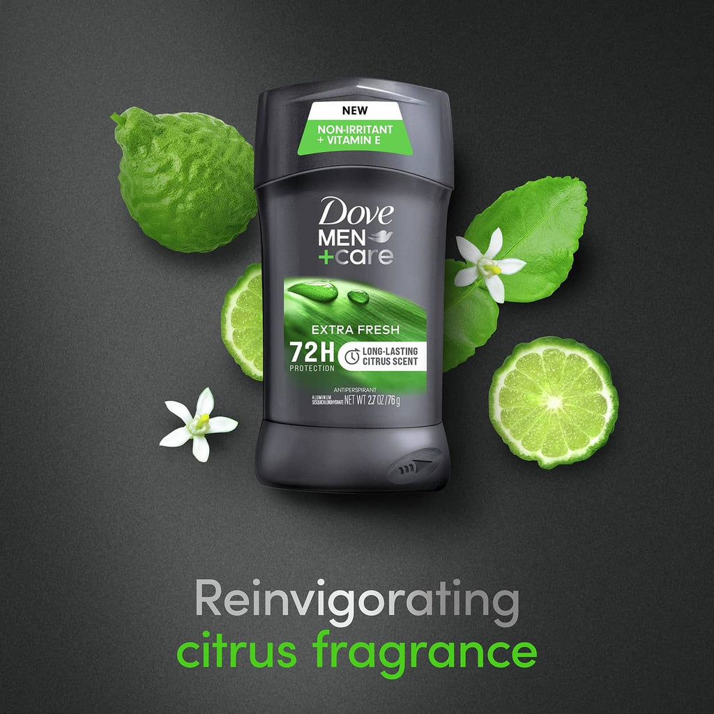 Men's antiperspirant deodorant stick with green citrus scent label