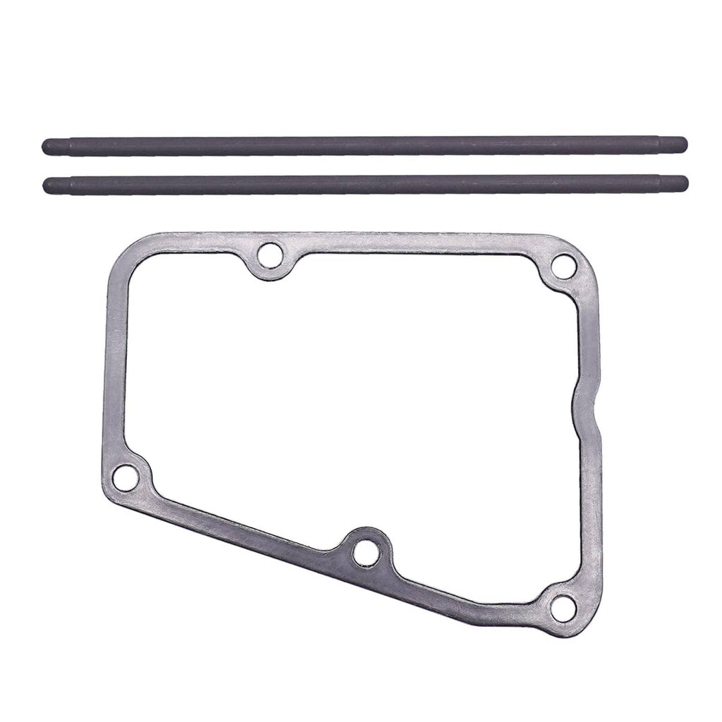 Engine gasket kit: two push rods and rectangular valve cover gasket, metal