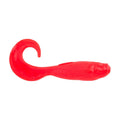 Red soft fishing tail bait with realistic body and curved hook for action