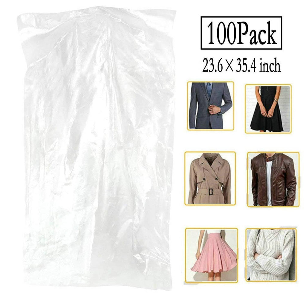 Transparent garment dust cover bag, 60x90cm size, 100-pack bundle