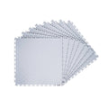 Interlocking PVC garage floor tiles, light gray diamond texture, 8-pack square mats