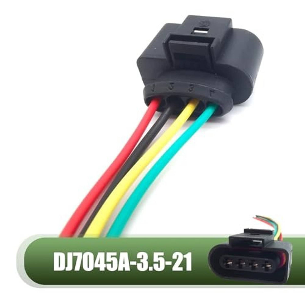 Throttle sensor connector plug with three colored wires and black housing