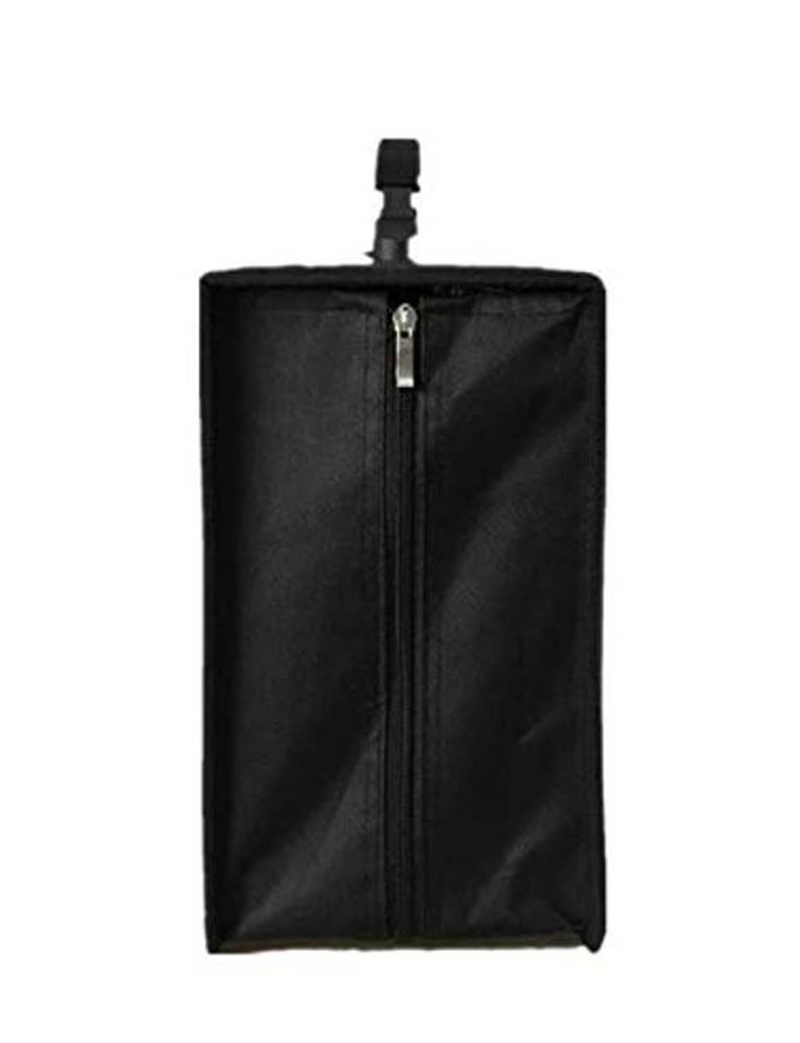 Dark gray CD/DVD sleeve with central zipper and top loop handle