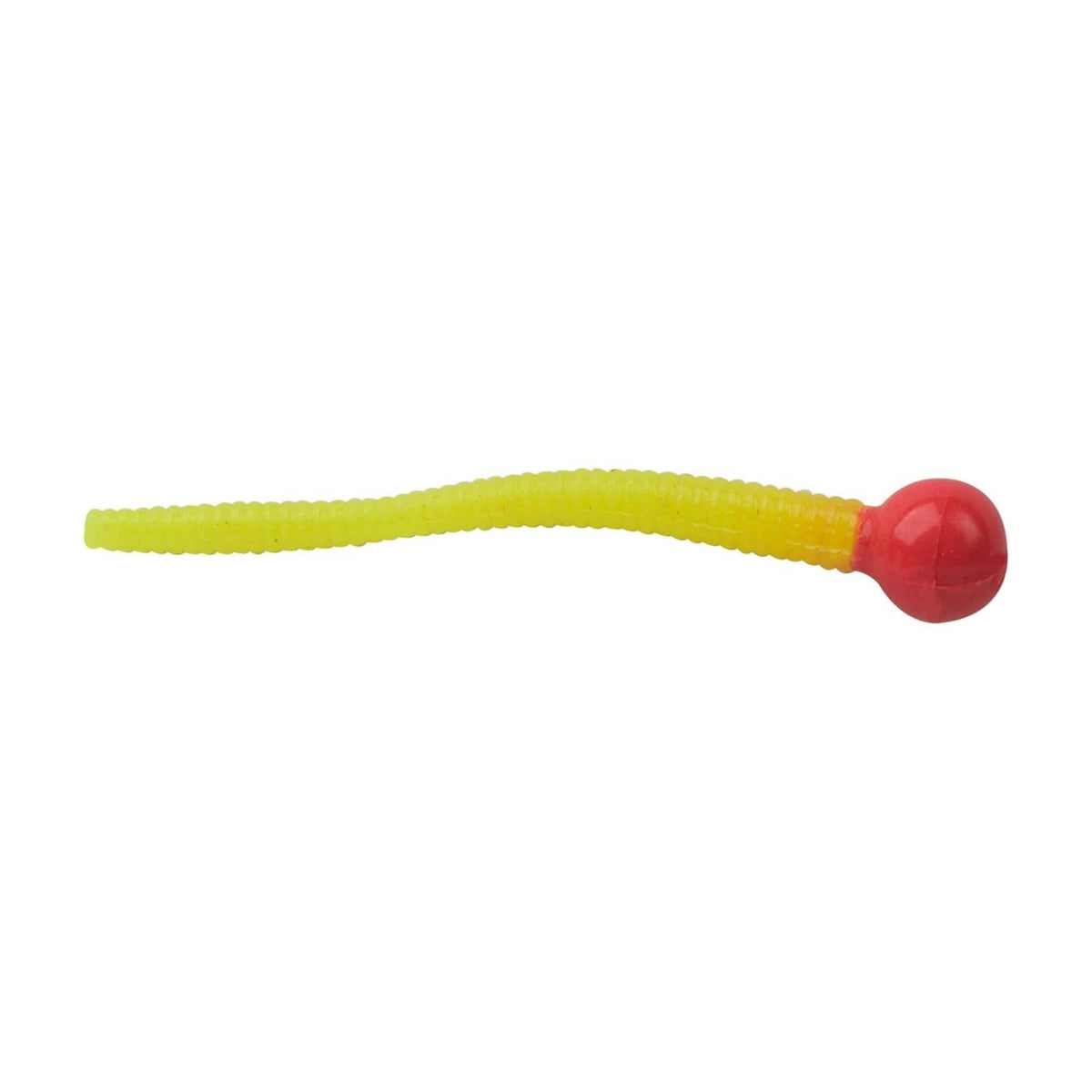 Floating mice tail soft fishing bait with red head and chartreuse body