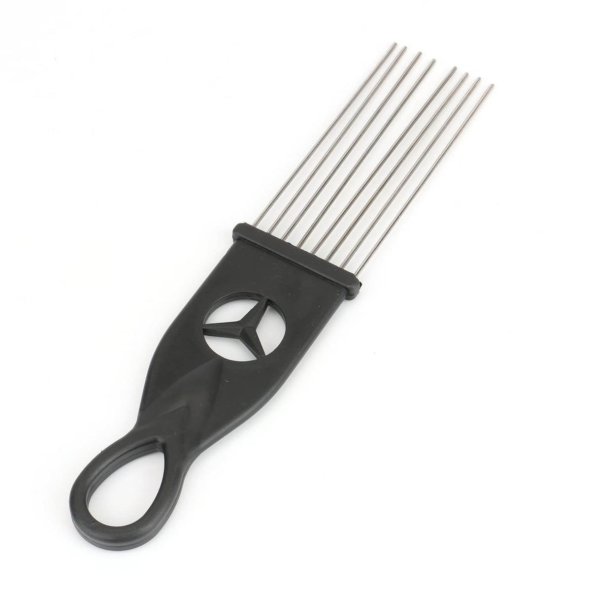 Black plastic guiro scraper with five metal rods