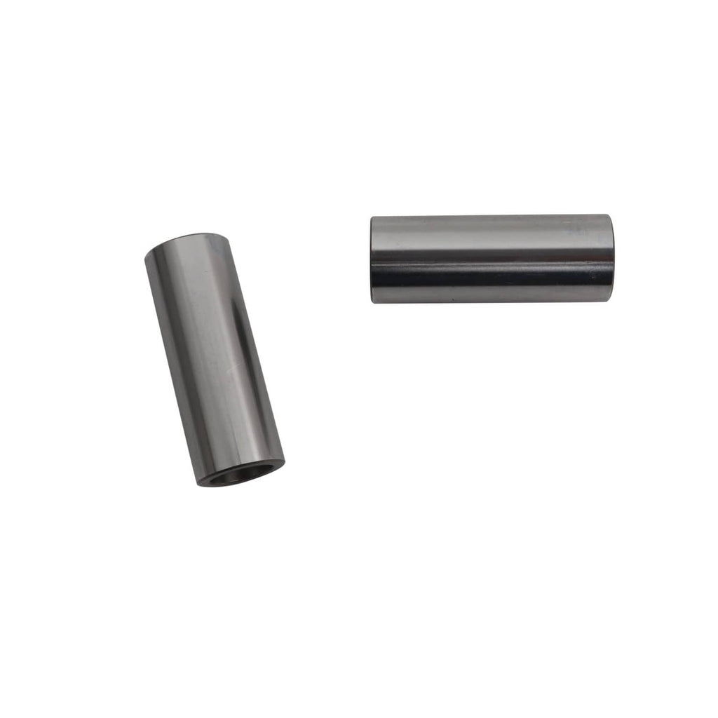 Aluminum piston pins and cylindrical sleeves, silver finish