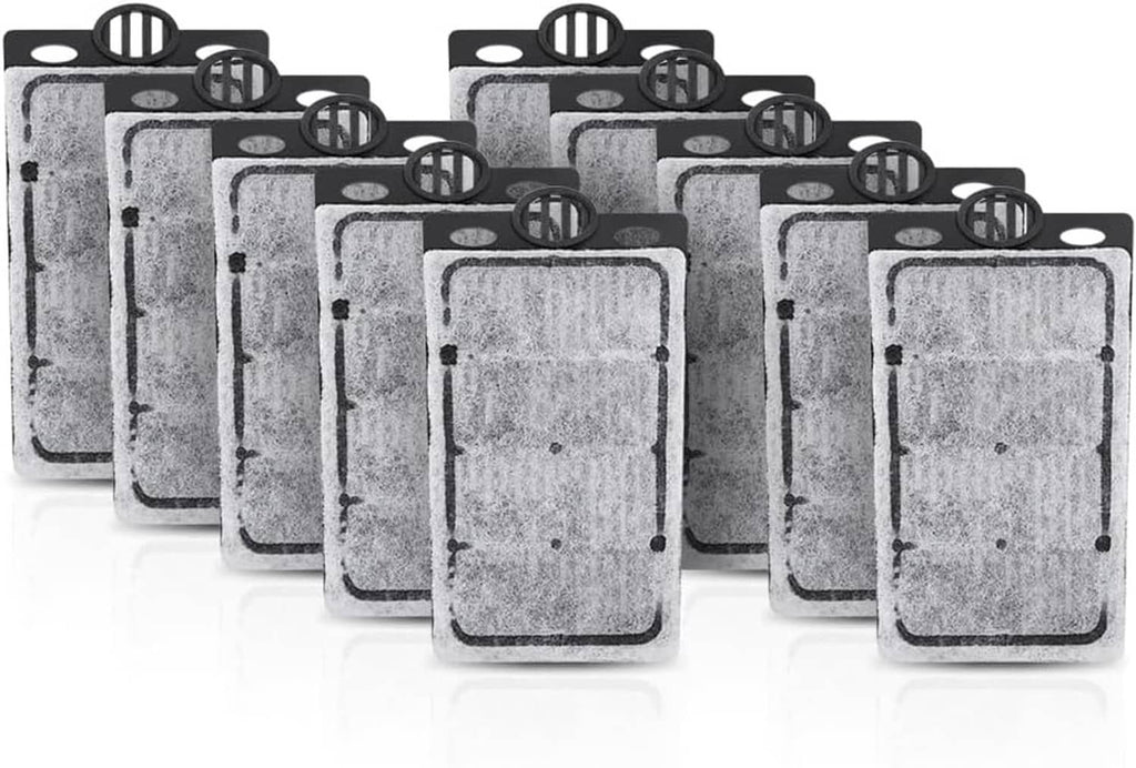 Set of gray aquarium filter cartridges with plastic top clips, rectangular pads