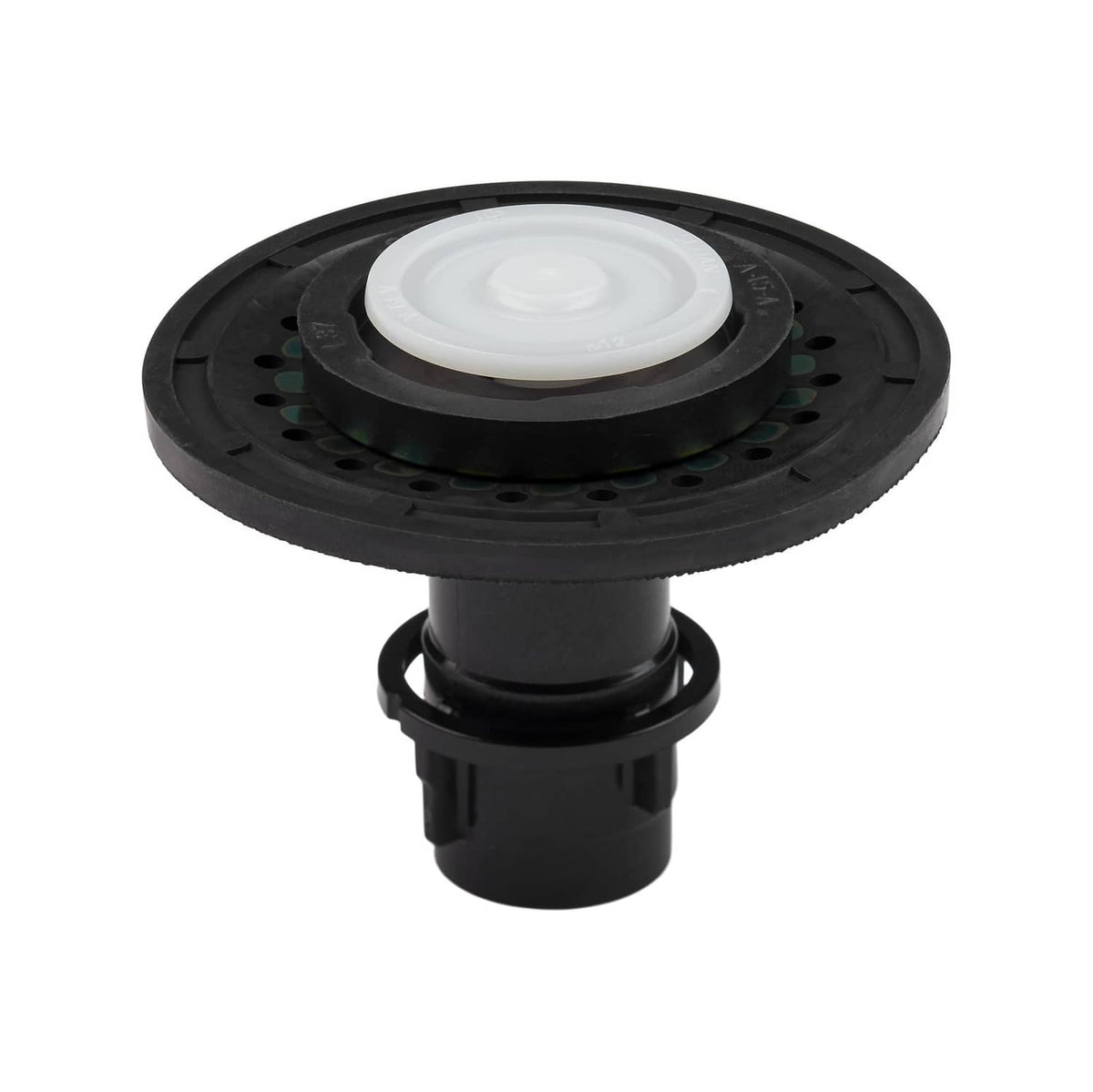Black toilet water closet diaphragm assembly kit with white seal disc