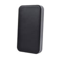 Black CD/DVD storage wallet with smooth rounded shell and edge stitching