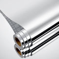 Silver reflective mirror sticker film roll with protective backing, flexible sheet