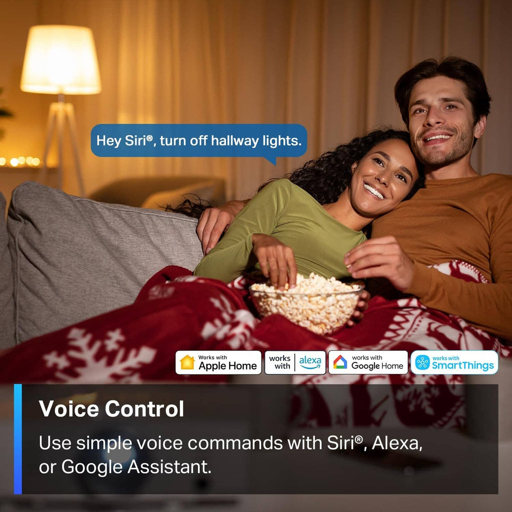 Smart light switch with voice control support for Siri, Alexa, or Google Assistant