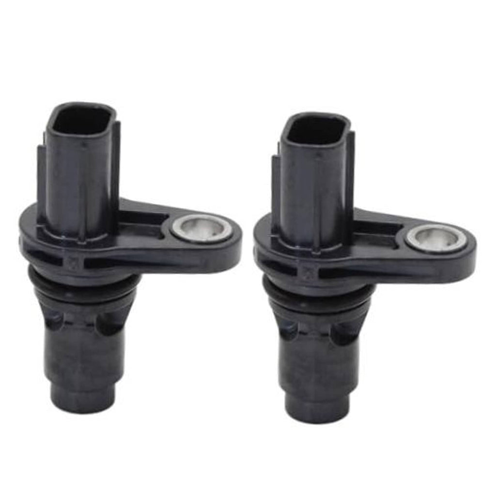 Pair of black camshaft position sensors with round mounting bases