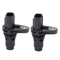 Pair of black camshaft position sensors with round mounting bases