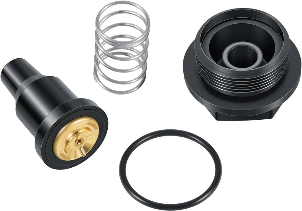 Thermostat and cover kit with black thermostat, cover, O-ring, and coil spring