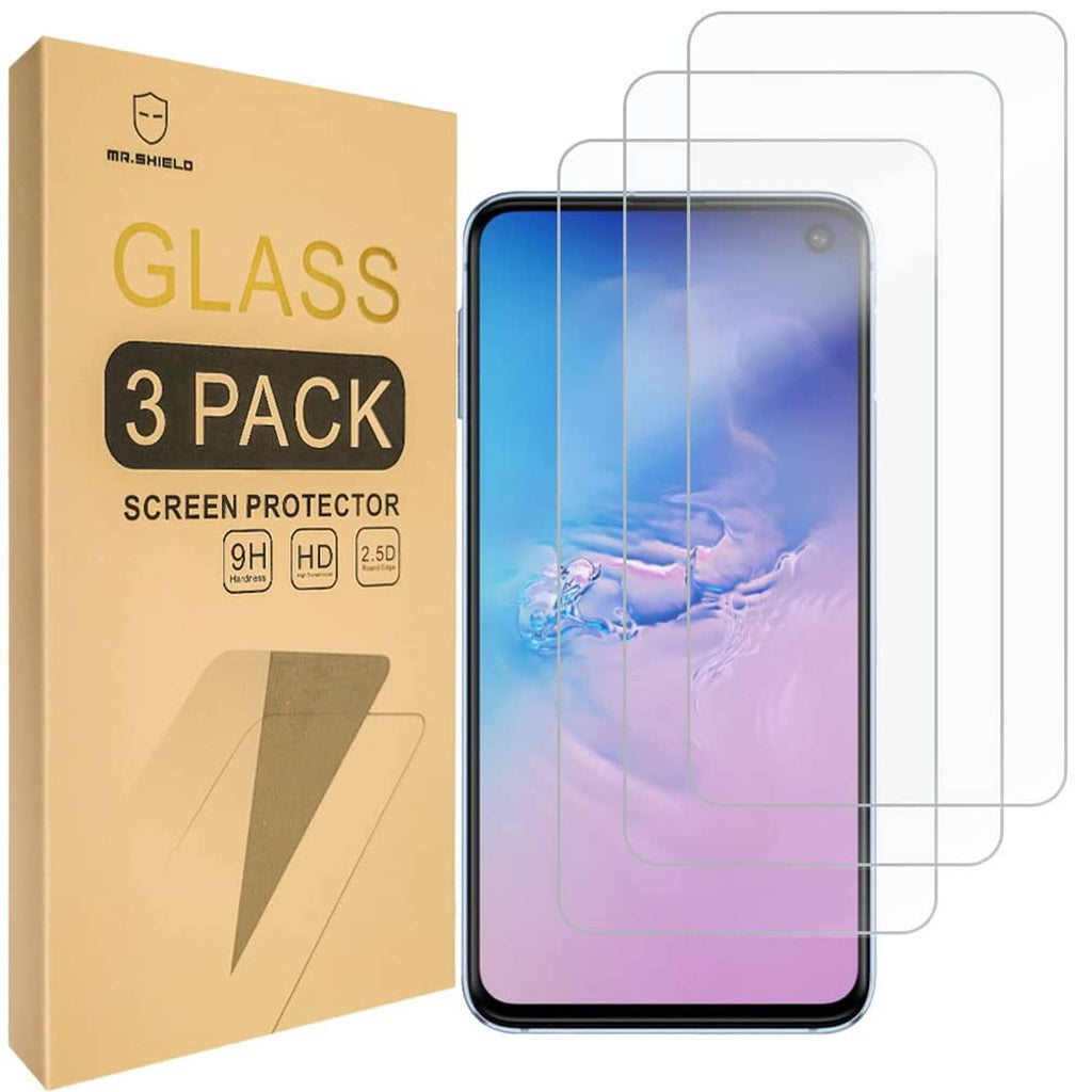 Tempered glass screen protector 3-pack for Samsung Galaxy S10e, clear (Mr.Shield)