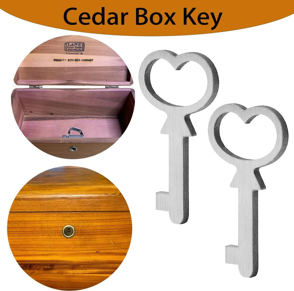 Set of two silver metal keys with heart-shaped heads for a lockbox