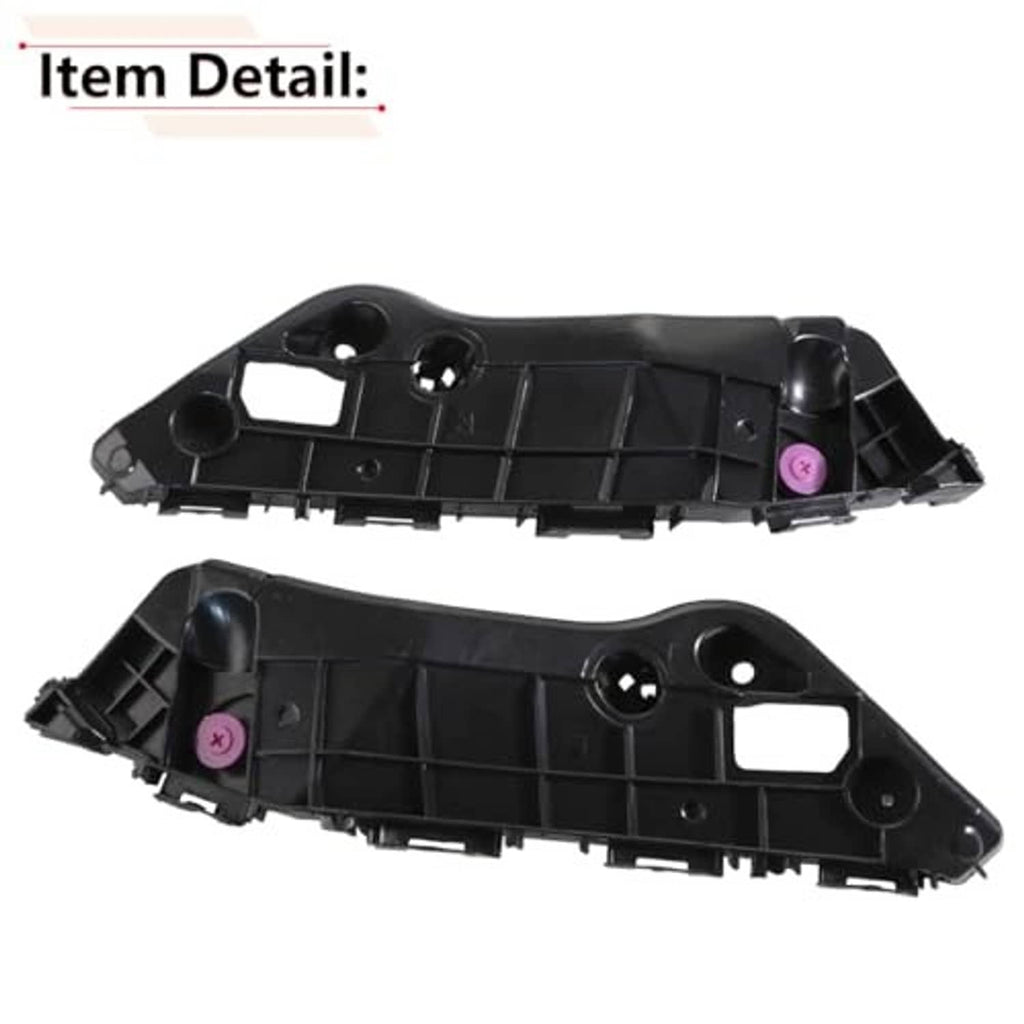 Front bumper bracket housing set, black plastic with large oval cutout and mounting points
