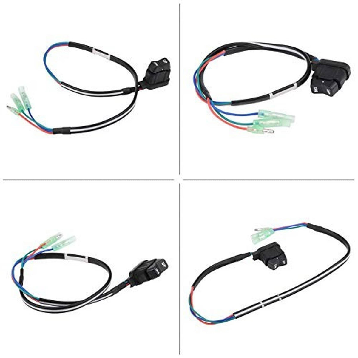 Power trim switch assembly kit with black cable harness and control switch blocks