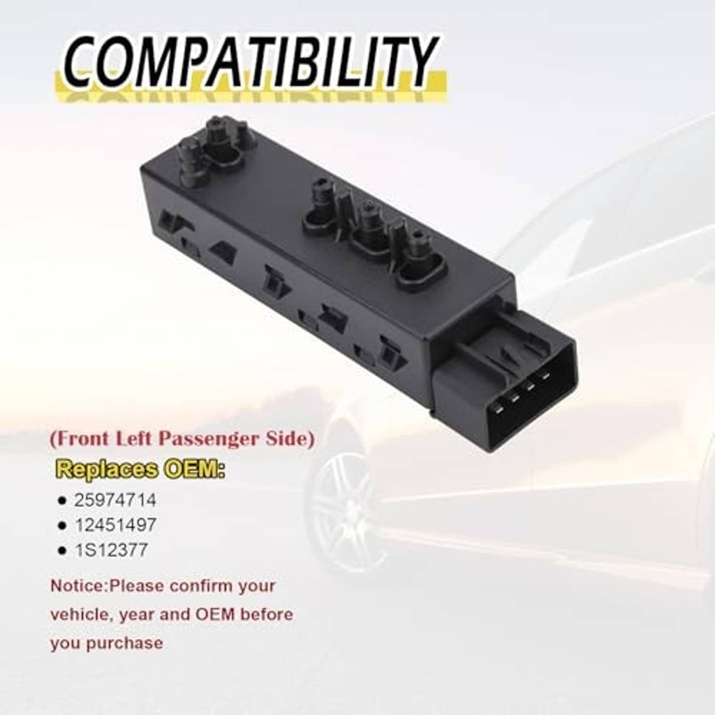 Black seat switch module for front left passenger side, long multi-switch connector