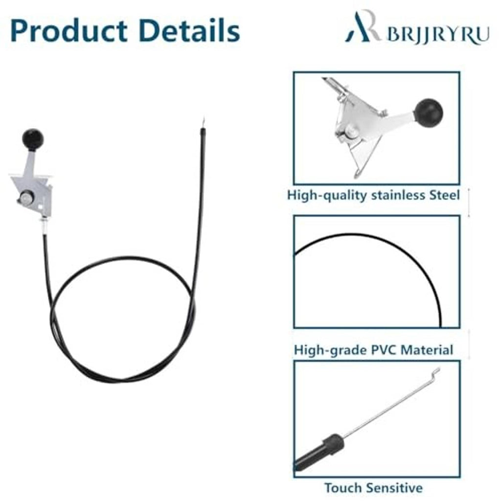 Throttle control cable with stainless bracket, black knob, and black PVC wire sheath