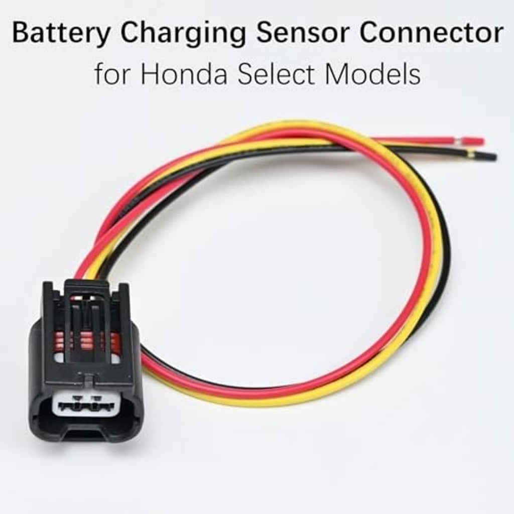 Battery charging sensor connector pigtail harness with black plug and multicolor wires