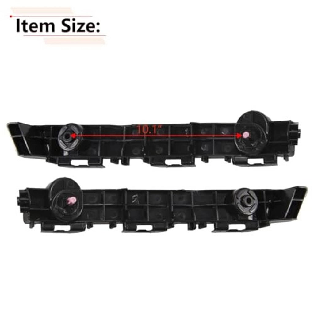 Black front bumper bracket pair with round mounting points and grid grille design