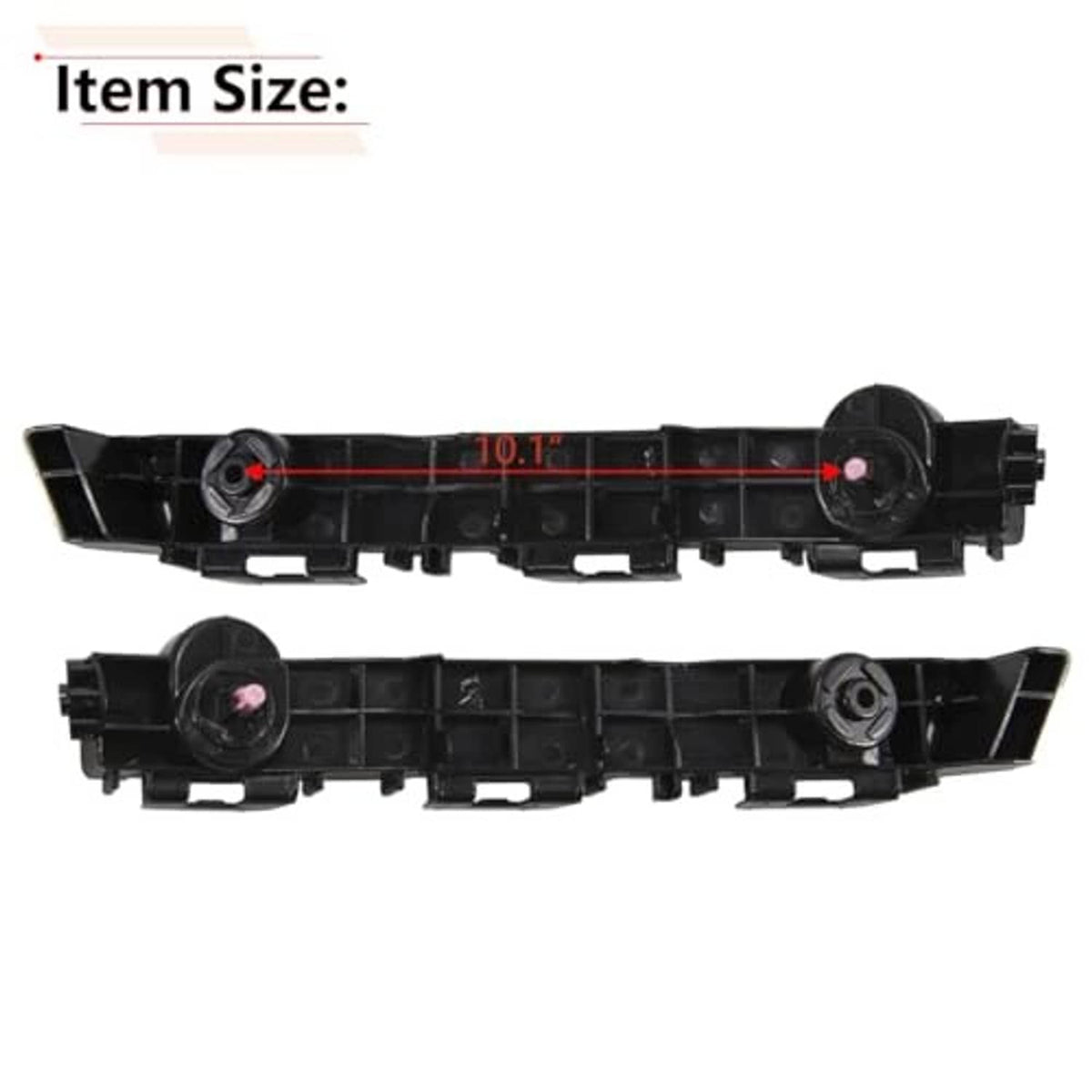 Black front bumper bracket pair with round mounting points and grid grille design