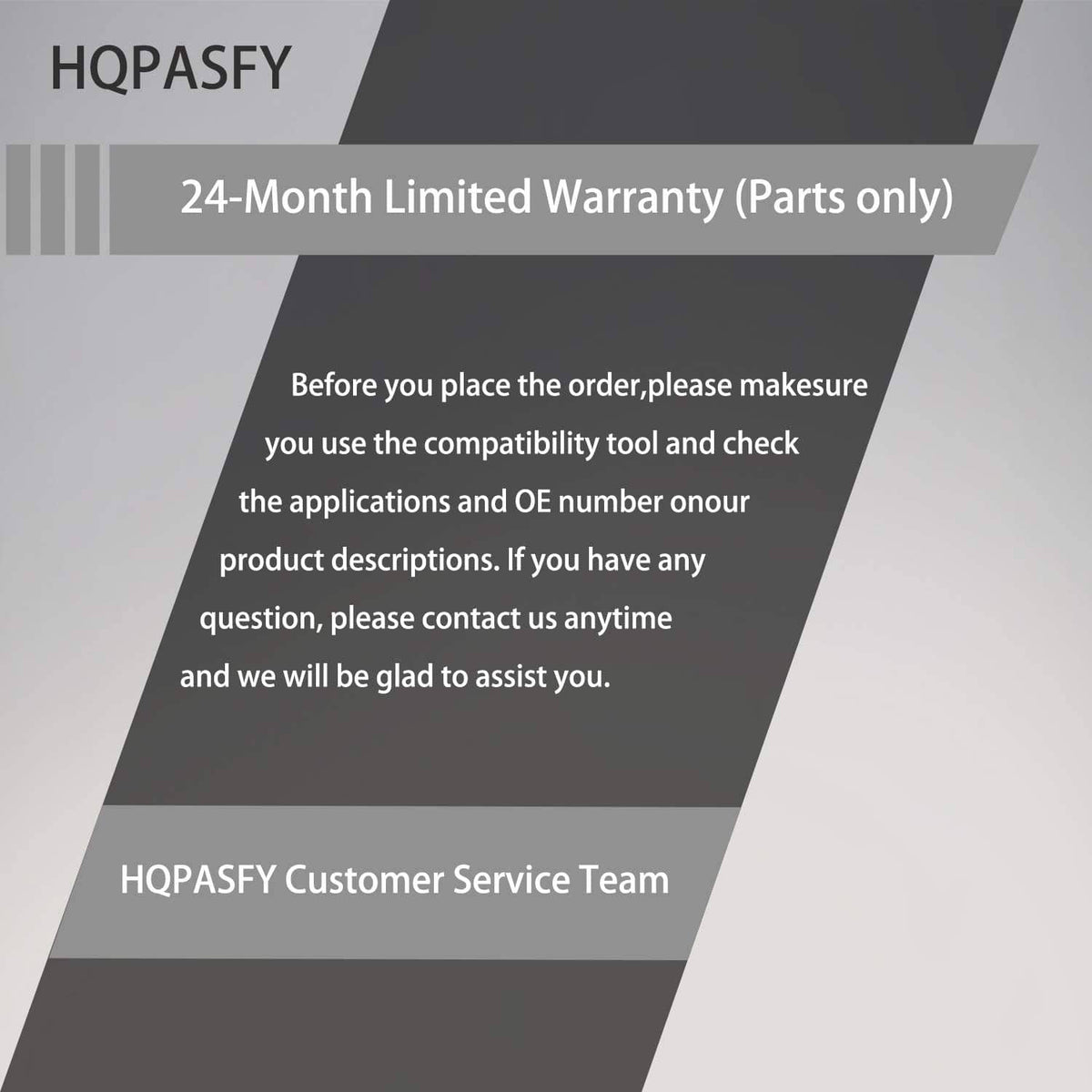 Limited warranty information card for the mower deck wheel kit